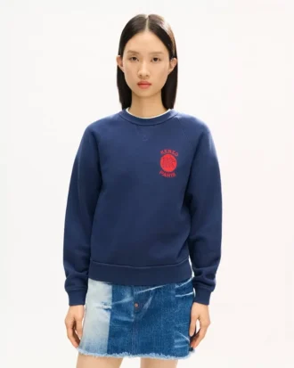 Felpa in cotone con ricamo “Kenzo Paris Emblem”