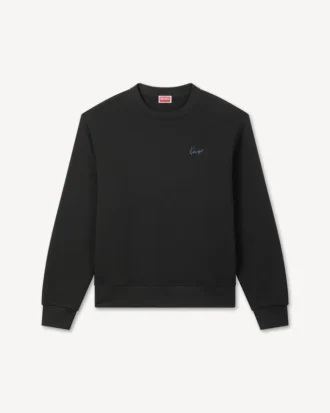 Felpa in cotone con ricamo ‘Kenzo Signature’