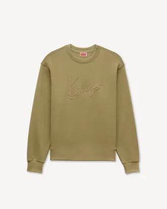 Felpa in cotone con ricamo ‘Kenzo Signature’