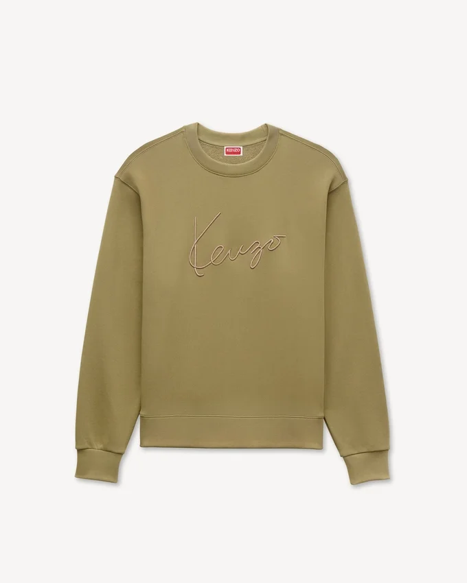 Felpa in cotone con ricamo ‘Kenzo Signature’ Felpa in cotone con ricamo ‘Kenzo Signature’