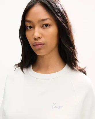 Felpa in cotone con ricamo ‘Kenzo Signature’