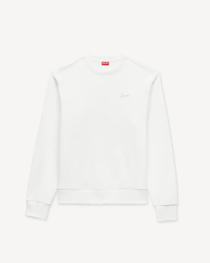 Felpa in cotone con ricamo ‘Kenzo Signature’ Felpa in cotone con ricamo ‘Kenzo Signature’