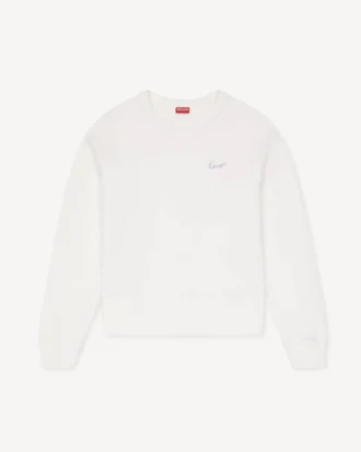 Felpa in cotone con ricamo ‘Kenzo Signature’