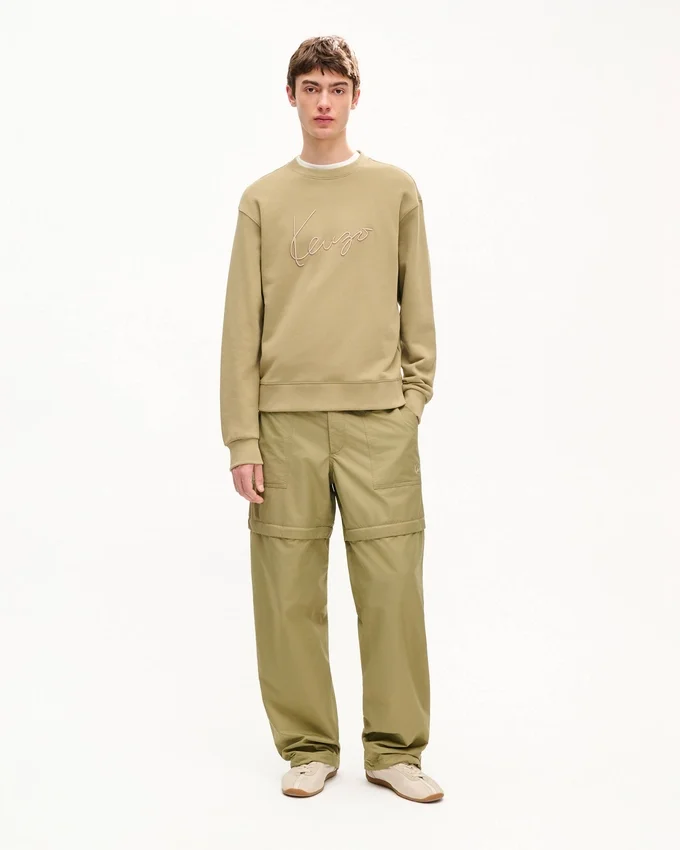 Felpa in cotone con ricamo ‘Kenzo Signature’ Felpa in cotone con ricamo ‘Kenzo Signature’