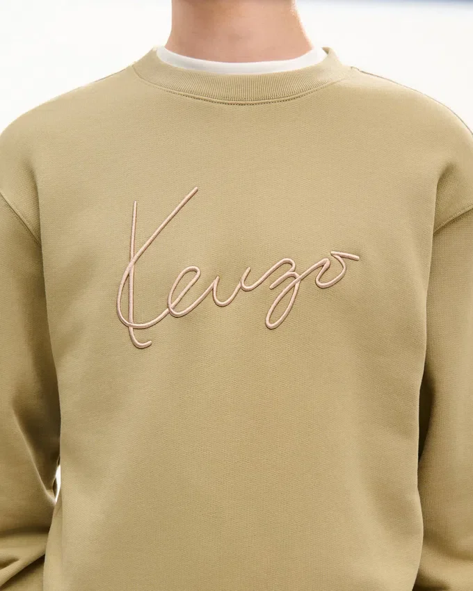 Felpa in cotone con ricamo ‘Kenzo Signature’ Felpa in cotone con ricamo ‘Kenzo Signature’