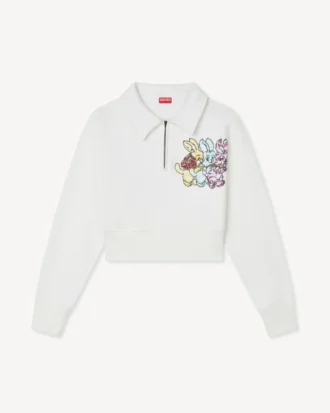 Felpa polo corta ricamata ‘Kenzo Cartoon’ in cotone Felpa polo corta ricamata ‘Kenzo Cartoon’ in cotone