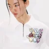 Felpa polo corta ricamata ‘Kenzo Cartoon’ in cotone Felpa polo corta ricamata ‘Kenzo Cartoon’ in cotone
