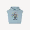 Felpa senza maniche con cappuccio “Happy Sweet” in French Terry