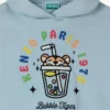 Felpa senza maniche con cappuccio “Happy Sweet” in French Terry