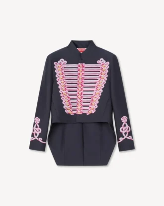 Frac Kenzo in jacquard “Trompe L’œIl” in misto lana e cotone
