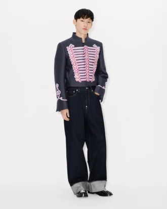 Frac Kenzo in jacquard “Trompe L’œIl” in misto lana e cotone