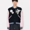Giacca college ricamata con “Kenzo Badges” in lana Giacca college ricamata con “Kenzo Badges” in lana