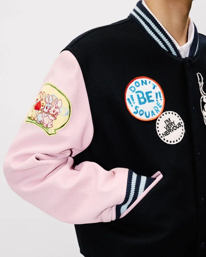 Giacca college ricamata con “Kenzo Badges” in lana Giacca college ricamata con “Kenzo Badges” in lana