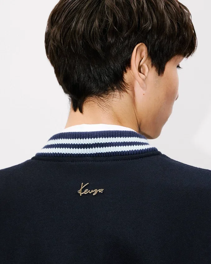 Giacca college ricamata con “Kenzo Badges” in lana Giacca college ricamata con “Kenzo Badges” in lana