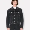 Giacca da camionista con ricamo “Boke Flower” in denim giapponese Giacca da camionista con ricamo “Boke Flower” in denim giapponese