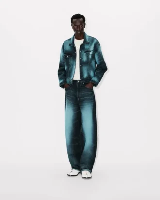 Giacca da camionista oversize ‘Kenzo Boke Heart’ in denim giapponese