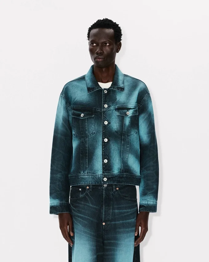 Giacca da camionista oversize ‘Kenzo Boke Heart’ in denim giapponese Giacca da camionista oversize ‘Kenzo Boke Heart’ in denim giapponese