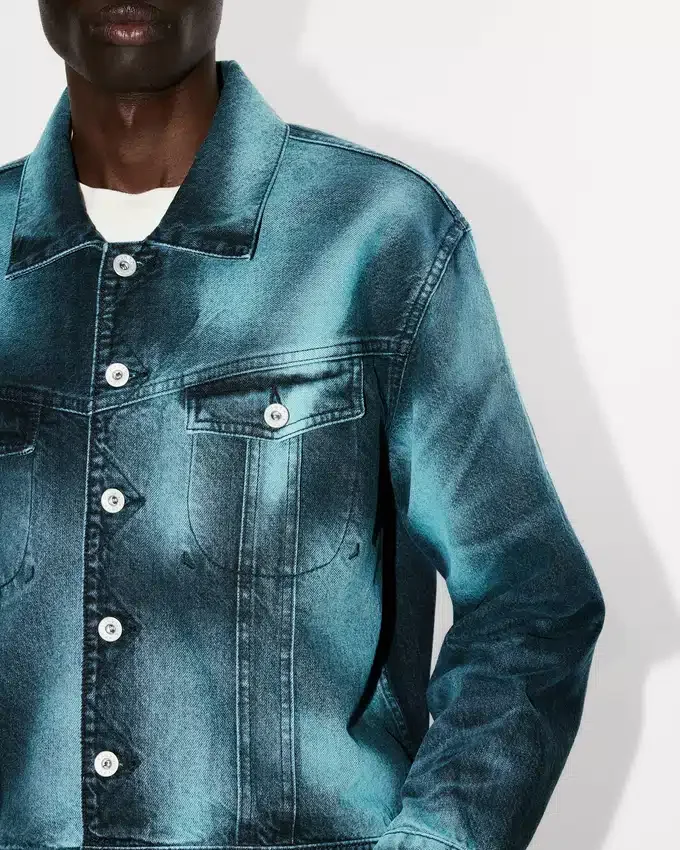 Giacca da camionista oversize ‘Kenzo Boke Heart’ in denim giapponese Giacca da camionista oversize ‘Kenzo Boke Heart’ in denim giapponese