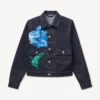 Giacca da camionista slim a pieghe “Kenzo Tulip” in denim giapponese Giacca da camionista slim a pieghe “Kenzo Tulip” in denim giapponese