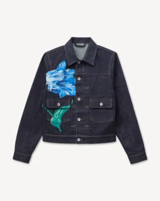 Giacca da camionista slim a pieghe “Kenzo Tulip” in denim giapponese