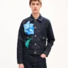 Giacca da camionista slim a pieghe “Kenzo Tulip” in denim giapponese Giacca da camionista slim a pieghe “Kenzo Tulip” in denim giapponese