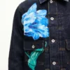 Giacca da camionista slim a pieghe “Kenzo Tulip” in denim giapponese Giacca da camionista slim a pieghe “Kenzo Tulip” in denim giapponese
