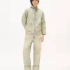 Giacca da lavoro con scollo a scialle in denim giapponese Giacca da lavoro con scollo a scialle in denim giapponese
