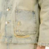 Giacca da lavoro con scollo a scialle in denim giapponese Giacca da lavoro con scollo a scialle in denim giapponese