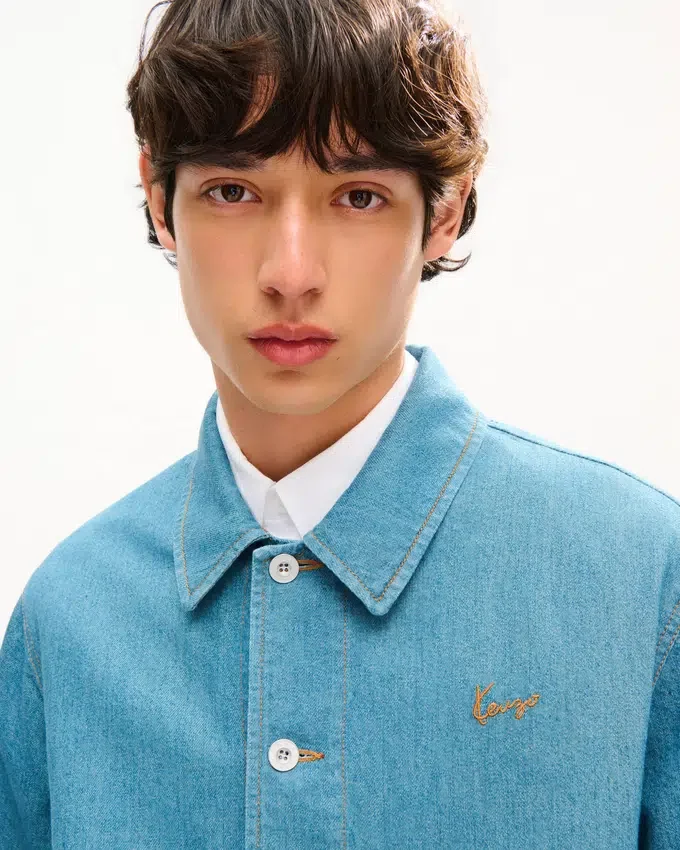 Giacca da lavoro “Kenzo Signature” in denim giapponese Giacca da lavoro “Kenzo Signature” in denim giapponese