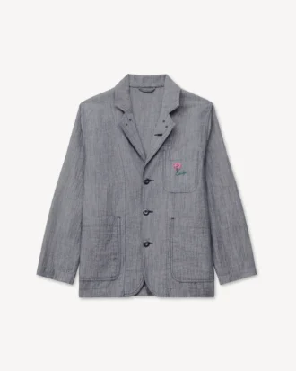 Giacca da lavoro leggera “Kenzo Tulip” in denim misto lino lavato