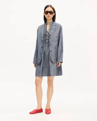 Giacca da lavoro leggera “Kenzo Tulip” in denim misto lino lavato