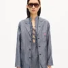 Giacca da lavoro leggera “Kenzo Tulip” in denim misto lino lavato Giacca da lavoro leggera “Kenzo Tulip” in denim misto lino lavato