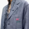 Giacca da lavoro leggera “Kenzo Tulip” in denim misto lino lavato Giacca da lavoro leggera “Kenzo Tulip” in denim misto lino lavato