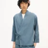 Giacca kimono in viscosa e lana