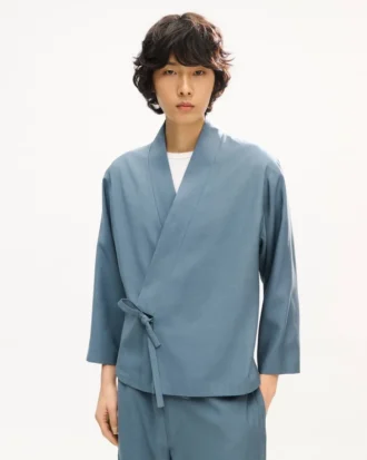 Giacca kimono in viscosa e lana