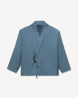 Giacca kimono in viscosa e lana