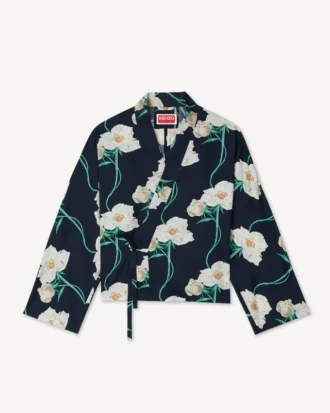 Giacca kimono “Rose’ Light” in cotone dell’archivio Kenzo