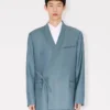 Giacca kimono sartoriale doppiopetto in lana vergine Giacca kimono sartoriale doppiopetto in lana vergine