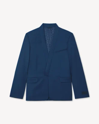 Giacca sartoriale monopetto stile kimono in lana vergine Giacca sartoriale monopetto stile kimono in lana vergine