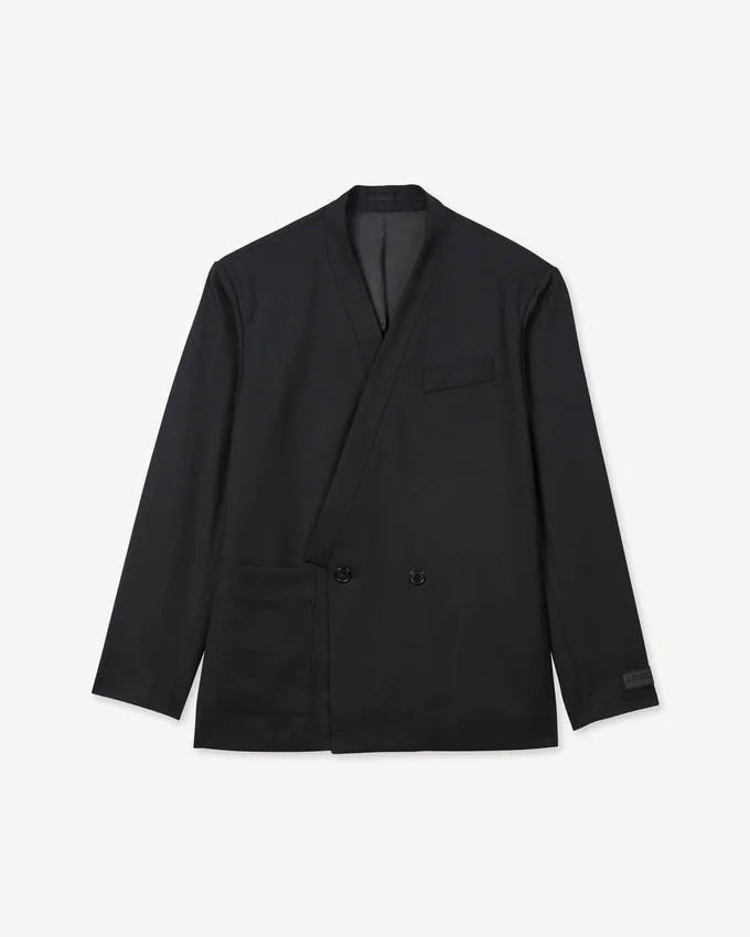 Giacca sartoriale stile kimono “Kenzo Weave” in jacquard di lana Giacca sartoriale stile kimono “Kenzo Weave” in jacquard di lana