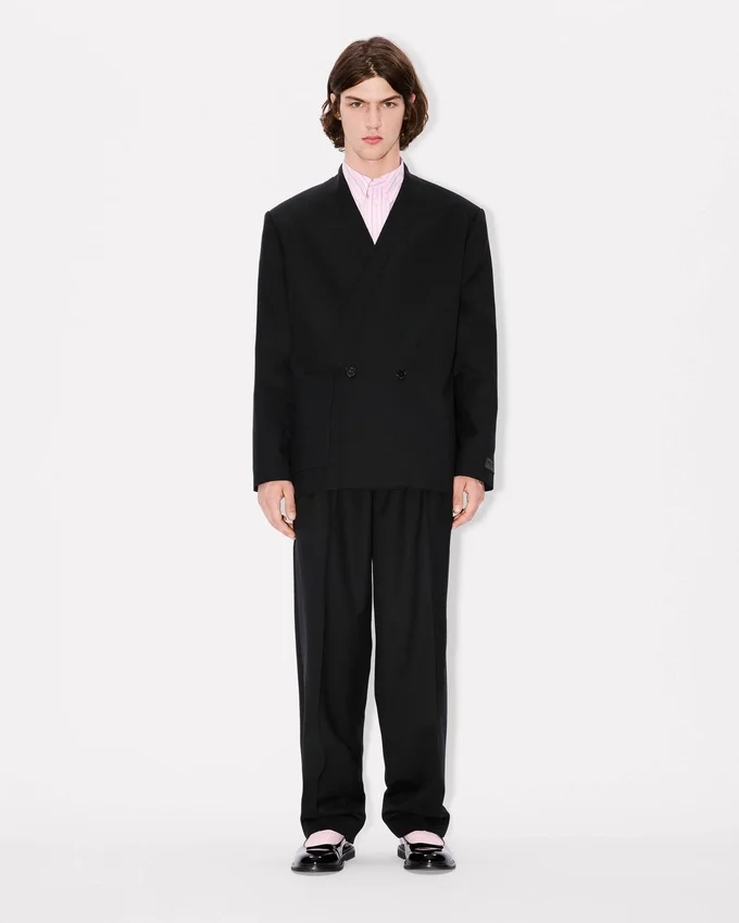 Giacca sartoriale stile kimono “Kenzo Weave” in jacquard di lana Giacca sartoriale stile kimono “Kenzo Weave” in jacquard di lana