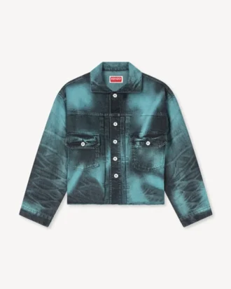 Giacca Trucker ‘Boke Flower’ in denim giapponese