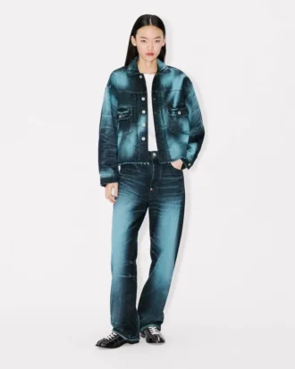 Giacca Trucker ‘Boke Flower’ in denim giapponese
