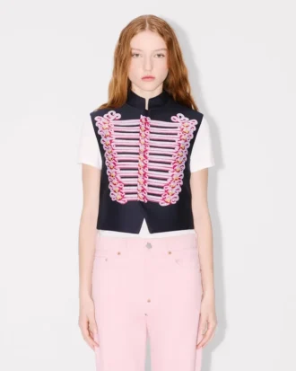 Gilet Kenzo Trompe L’œIl’ in lana e cotone Gilet Kenzo Trompe L’œIl’ in lana e cotone