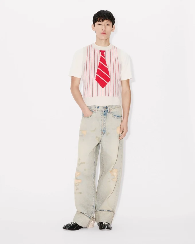 Gilet Kenzo Trompe L’œIl’ in misto lana e cotone Gilet Kenzo Trompe L’œIl’ in misto lana e cotone