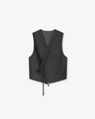 Gilet kimono in lana vergine e seta