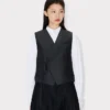 Gilet kimono in lana vergine e seta Gilet kimono in lana vergine e seta