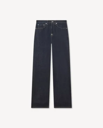 Jeans a vita alta in denim giapponese