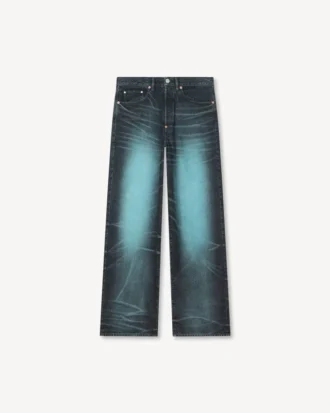 Jeans a vita alta in denim giapponese