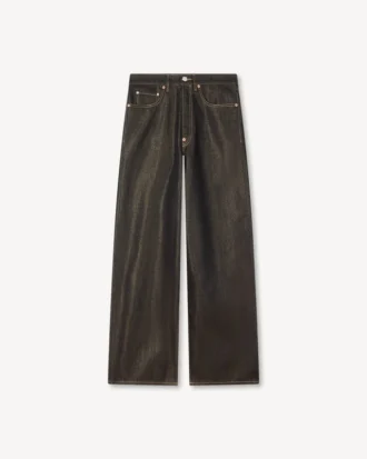 Jeans a vita alta in denim giapponese